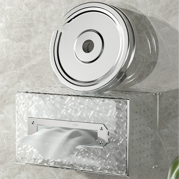 Väggmonterad Transparent Silver Tissue Box Hållare Utrymmesbesparande Heminredning för Vardagsrum Sovrum