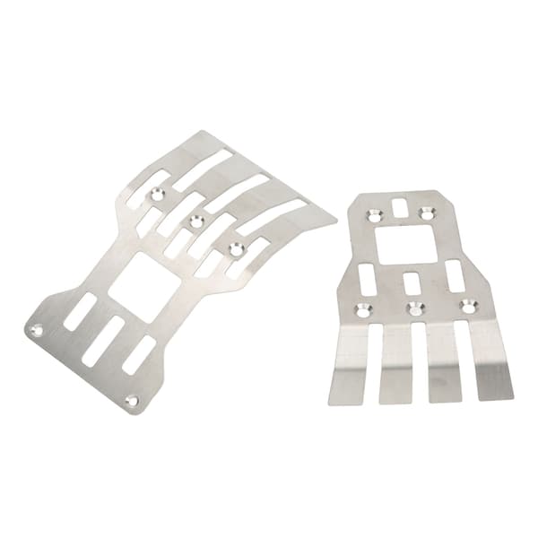 2 stk. RC Front Bag Chassis Skid Plates Rustfrit Stål Sølv Armor Beskyttelsesplade til ARRMA