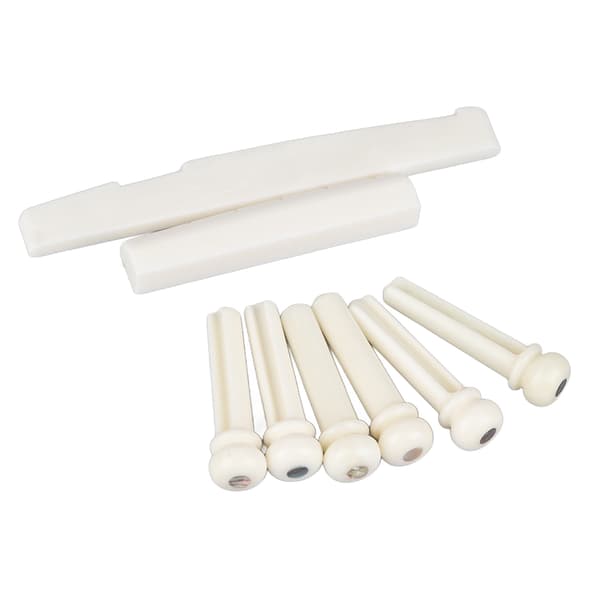 Guitar Bridge Bone Nut Saddle Set Folk Akustisk Guitar Bone Bridge Pin Nut Saddle Udskiftning