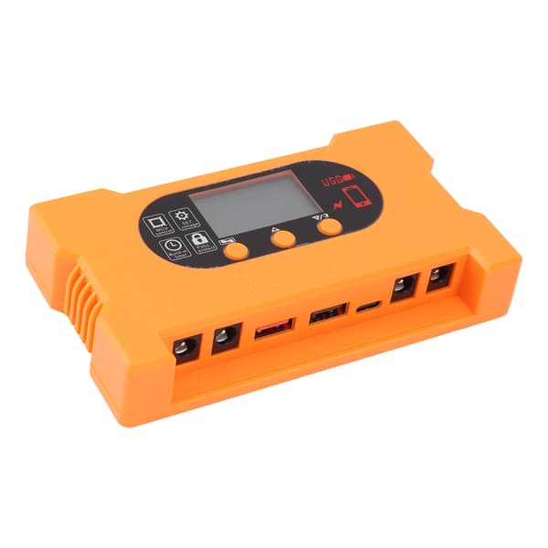 12V 24V Solarladdningsregulator Dubbel USB Typ C Snabbladdning LCD-skärm 10A Batteriregulator