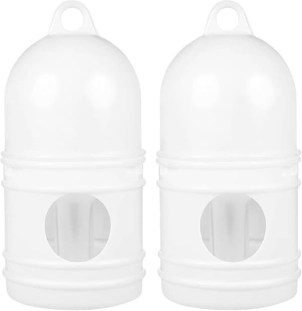 Automatisk Duefoderautomat Automatisk Duevanddrikker 2 stk. 1L Plastfuglefoderkopper Velegnet til Voliere og Udendørs Brug