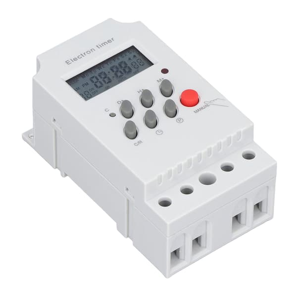 Elektronisk Timer Switch DIN-skena LCD Mikrodator Intelligent Kontroller KG316TII DC 12V