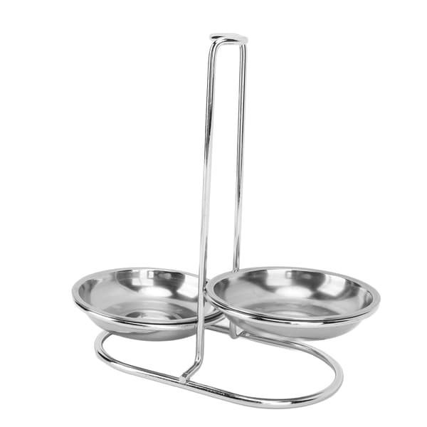 Soppslevhållare i rostfritt stål Skedstöd Köksredskapsställ med 2 Brickor Silver Hot Pot Köksutrustning