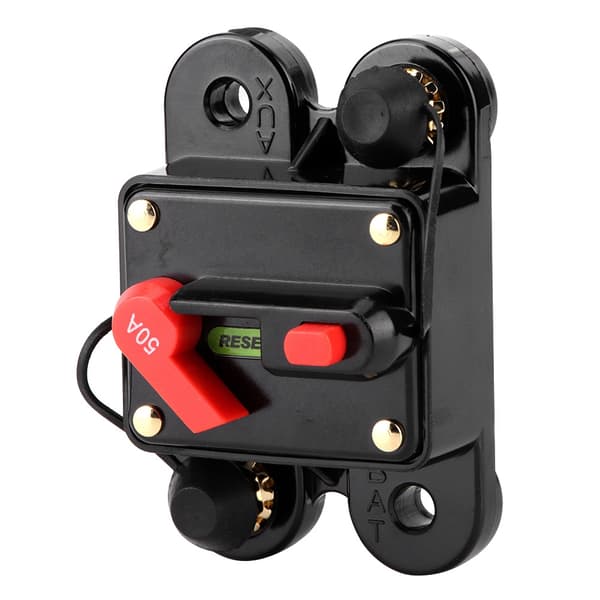 Bil Audio Automatisk Manuel Reset Sikringsholder Strømafbryder 12V 50A
