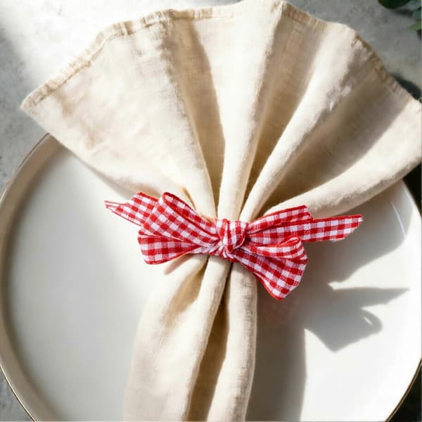 6 stk. Jute Servietringe - Ternede Sløjfer & Håndlavede - til Bryllup & Banket 6pcs