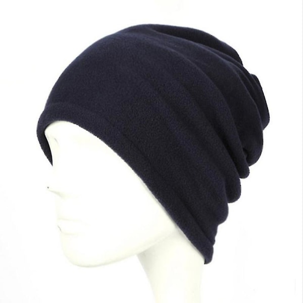 4 in 1 Unisex fleece kaulanlämmitin Snood-huivihattu Ski Thinsulate Cap Navy Blue