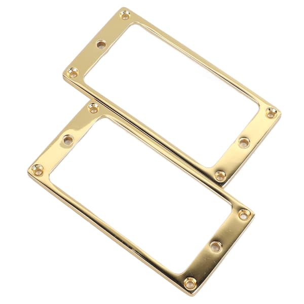 2 STK Elektrisk Gitar Pickup Ramme Sinklegering Flat Humbucker Pickup Monteringsring Deksel 4x4mm Gull
