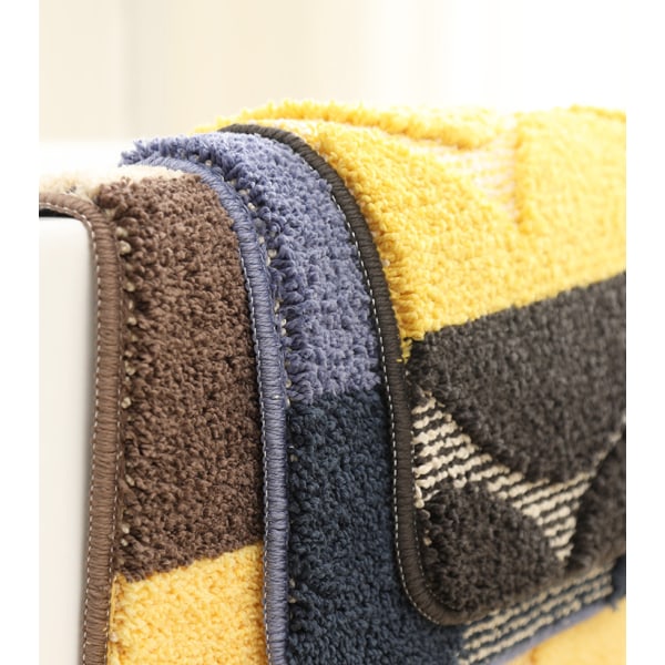 Absorberende gulvmåtter, skridsikre måtter til badeværelsesindgange, husholdningsbadeværelsesmåtte (sort og gul, 40*60 cm (16*24 tommer)),