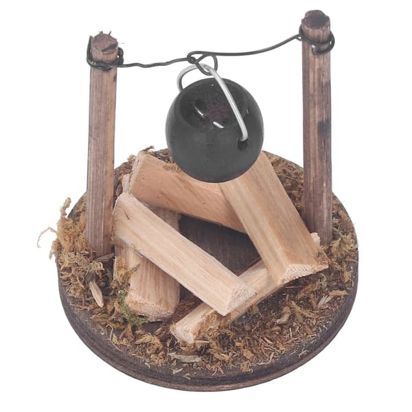 DIY Dockskåp Trä Eldstad Miniatyrspis med Kokkärlsdekor