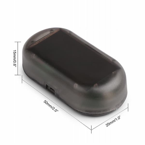 Bil Solenergi Simulert Dummy Alarm Advarsel Tyverisikring LED Blinkende Sikkerhetslys