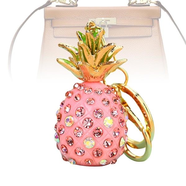 1 stk nøglering ananas formet skinnende rhinestones metal krystal nøglering til skuldertaske Pung Pige rygsæk