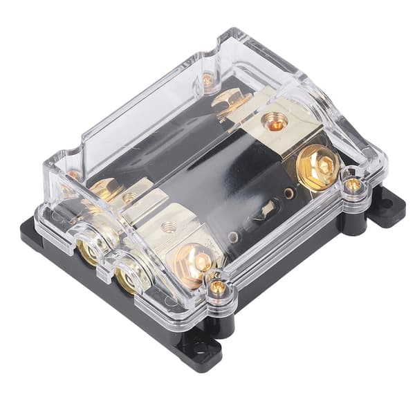 Fused Power Distribution Block 0GA Input 4GA Output Zinklegering Guldbelagt Bil Stereo Forstærker
