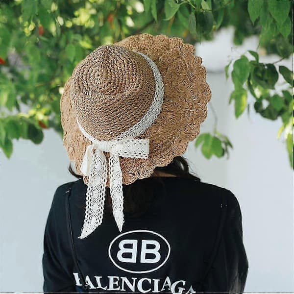 Sommerstråhat Dame Foldbar Hat Fiskehat Solhat Strandhat Sommerhat Damehat UV-beskyttelse Udendørshat Bredskygget Hat Kasket