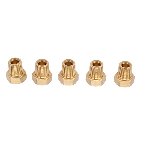 5 stk. solid messing sekskantplugg 1/8 NPT hann-gjenge anti-korrosjon universell bilmontering