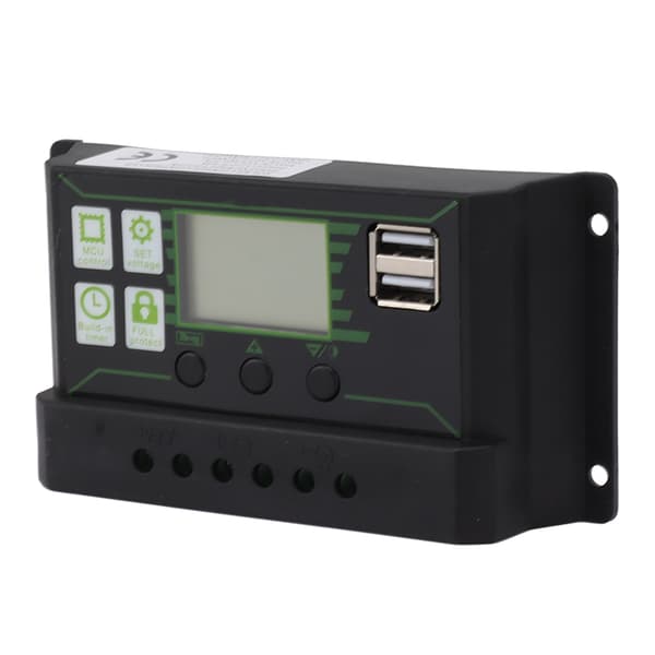 60A PWM Solar Charge Controller Dobbelt USB LCD-Display Solpanel Oplader Udladningsregulator