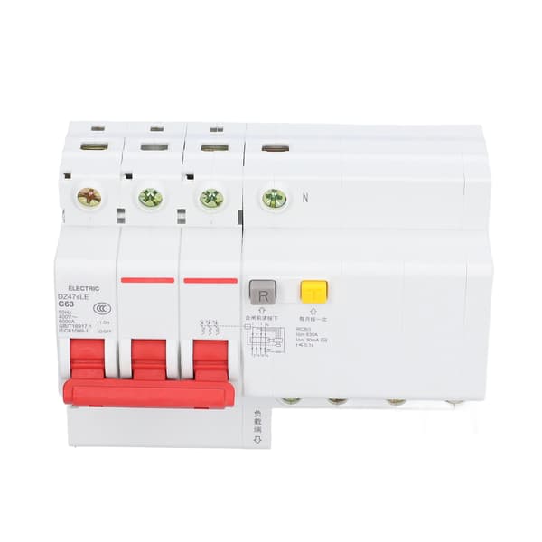 C63 Miniatureafbryder 3P+N 63A 400V AC DIN-skinne montering boligtekstiler