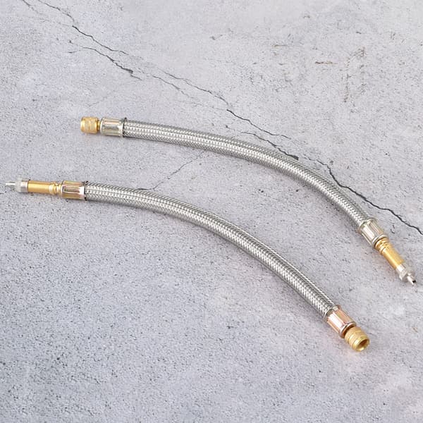 2 stk. Dækventil Forlænger Adapter Rustfrit Stål Flettet Bil Universal 250mm