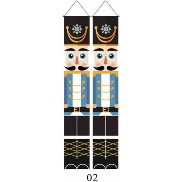 Pair of Nutcracker Christmas Banners, Knight Sentry Soldier, Indoor/Outdoor Christmas Decorations LYCXAMES