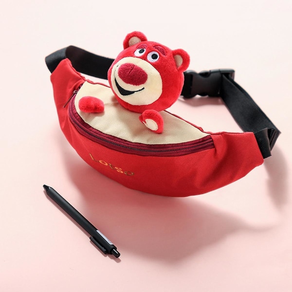 Strawberry Bear Doll -vyötärölaukku Opiskelijan uusi rintalaukku Trendikäs Ins One-olkainen lähettilaukku A916-329