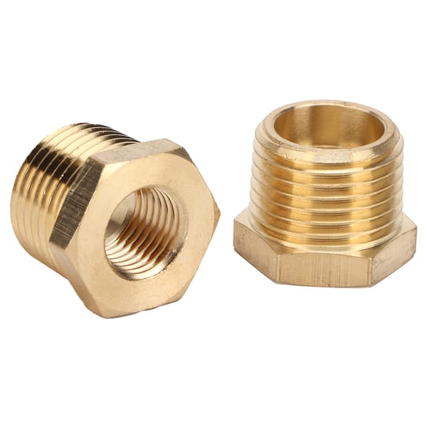 2 stk. Messing Hex Reducer Bøsning 1/2 NPT Han til 1/4 NPT Hun Rør Slange Adapter Biltilbehør