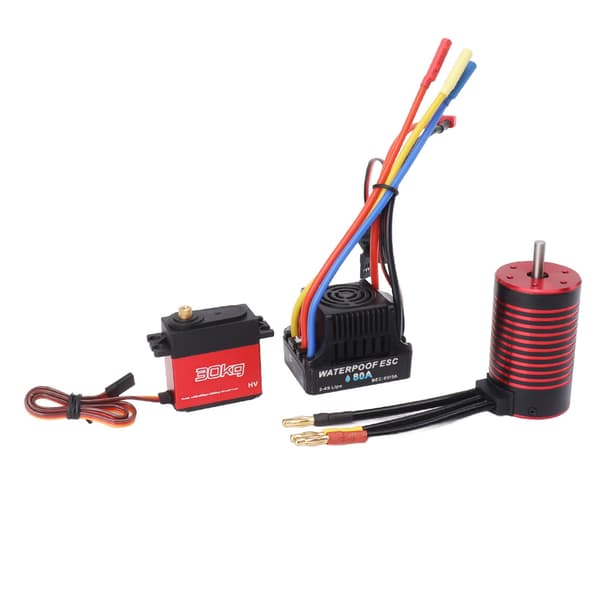 Borstlös Motor 80A ESC 30kg Servo Combo för 1 8 RC Bil 3100KV