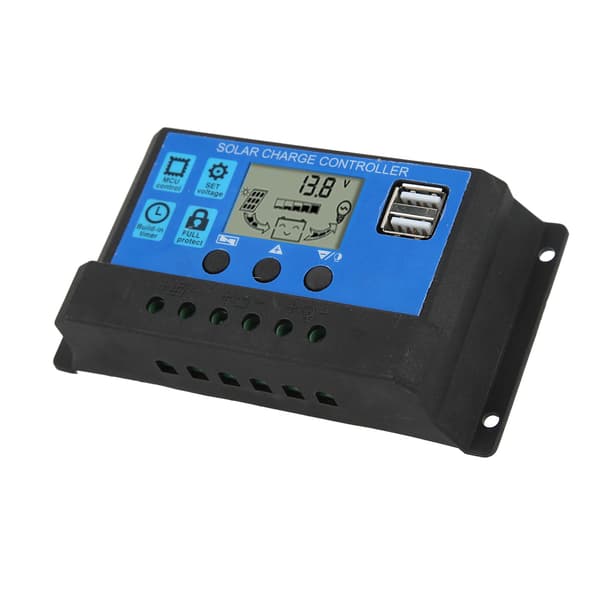 30A Solar Charge Controller Dobbelt USB-udgang 12V 24V Solpanelregulator