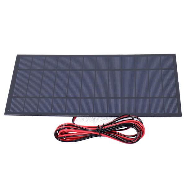 6W 6V Solpanel Epoxy Modul Board Polysilicium med 200cm Rød Sort Ledning
