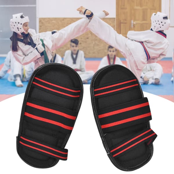 EVA Pad Instep Guards Fodbeskyttelse til Sanda Bokse MMA Muay Thai (sort)