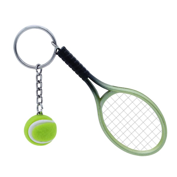 Mini tennisketcher nøglering nøglering charm tennisbold nøglering biltaske vedhæng nøglering gave (tilfældig farve)