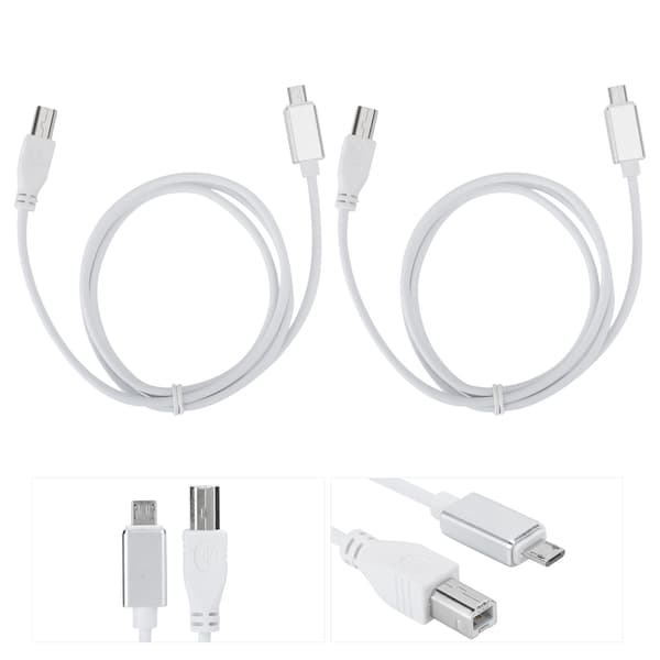 2 st V8 Elektrisk Piano MIDI-kabel Micro USB till B-typ Kompatibel Surfplatta PC
