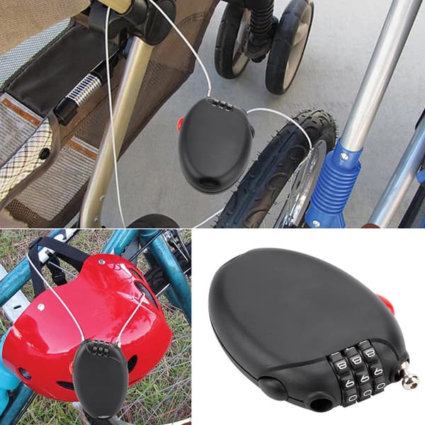 Multifunktionel Mini Kabel Cykellås Kode Anti Tyveri Cykelhjelm