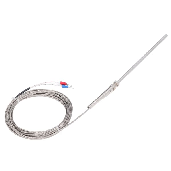 Termoelement K-typ 150 mm sond 0°C till 600℃ snabb respons 5 meter lång temperatursensor termoelement