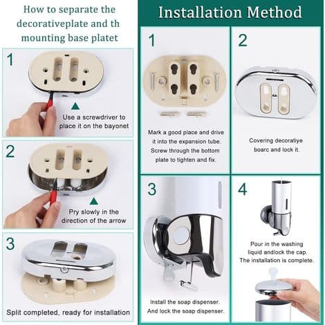 500 ml Soap Dispenser, Wall-Mounted Hand Soap Dispenser, Manual Soap Dispenser for the Kitchen