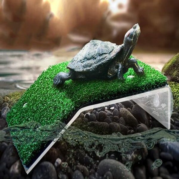Sköldpadda Akvarium Simulering Gräsmatta Plattform Sköldpadda Vila Ecch Reptil Ramp Sköldpaddor Grodor Salamandrar Gräsmatta Avkoppling De