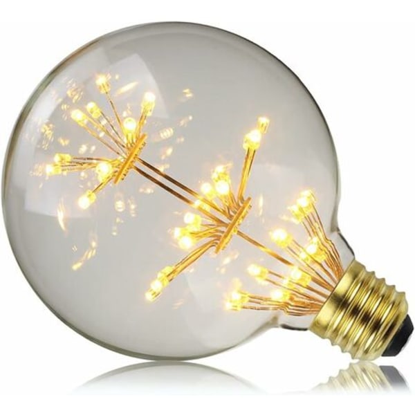 3W Vintage LED-glödlampor - Stjärndekorativ glödlampa - 2200K - Varmgul - E27 (G95)