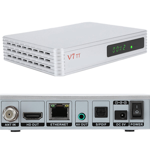 Högkvalitativ Digitalbox STB Utrustningstillbehör 100 240V Silvergrå EU-stöd