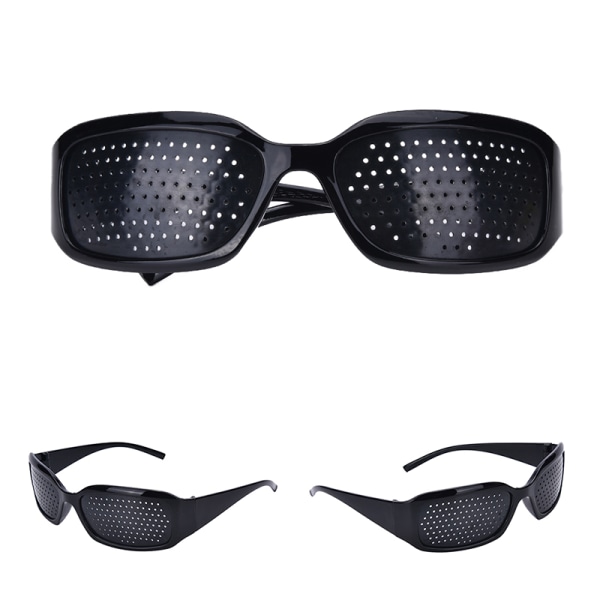 Glasögon Vision Anti-fatigue Synvård Förbättrare Stenopeic Pi Bright black frame pinhole