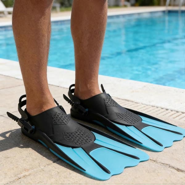 Dykkerfinner Lette Snorkelfinner Svømmeføtter for Menn Kvinner Blue Small