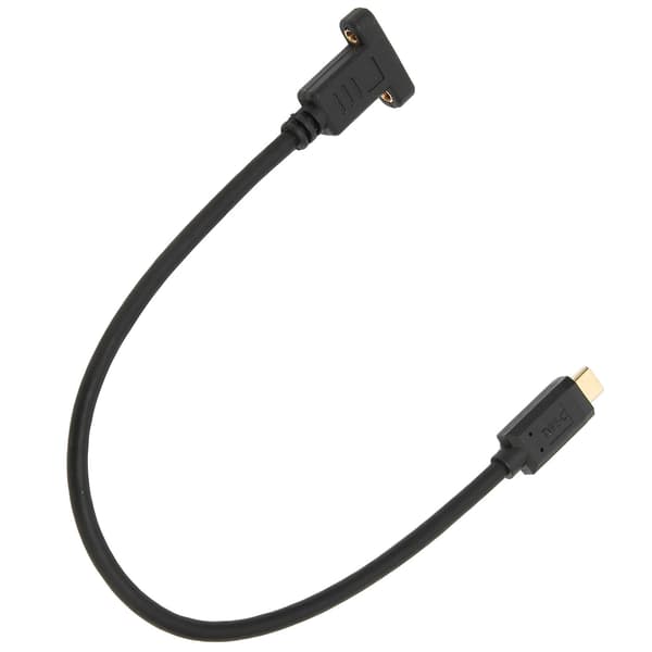 USB 3.1 Typ C Hane till Hona Förlängningskabel 0.3M 10Gbps Guldpläterad Datakabel Panelmontering Skruvhål