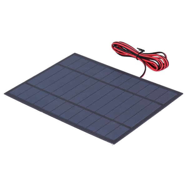 6W 6V Solcellepanel Epoksymodul Polysilisium med 200cm Rød Svart Ledning