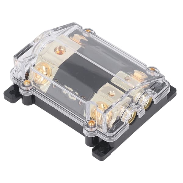 Fused Power Distribution Block 0GA Input 4GA Output Zinklegering Guldbelagt Bil Stereo Forstærker