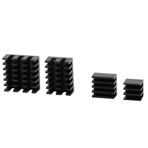 20 stk. svart aluminium kjøleribbe CPU-kjøler med lim for Raspberry Pi 2/3/4 3b 4B