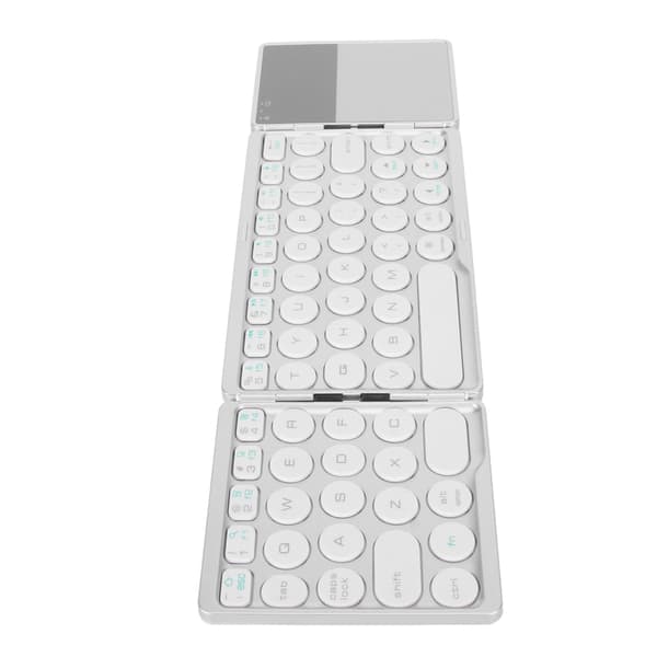 Vikbart Bluetooth-tangentbord med pekplatta Universal 140mAh Trådlöst 64 tangenter Silver