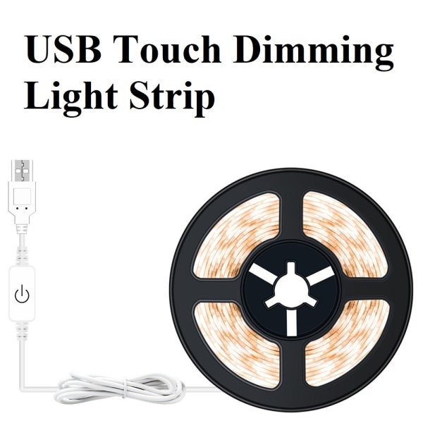 LED-ljusstång justerbar ljusstång vattentät USB touch flexibel ljusstång (varm färg 4 meter vattentät)