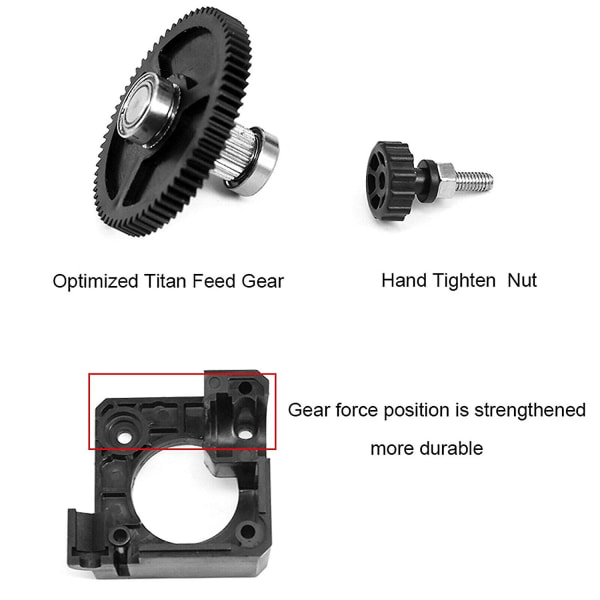 Titan Ekstruder Bowden Ekstruder Til V6 Hotend 3d Printer Cr10 Ender 3 Series, mega S X Series, 1,75 mm filament.