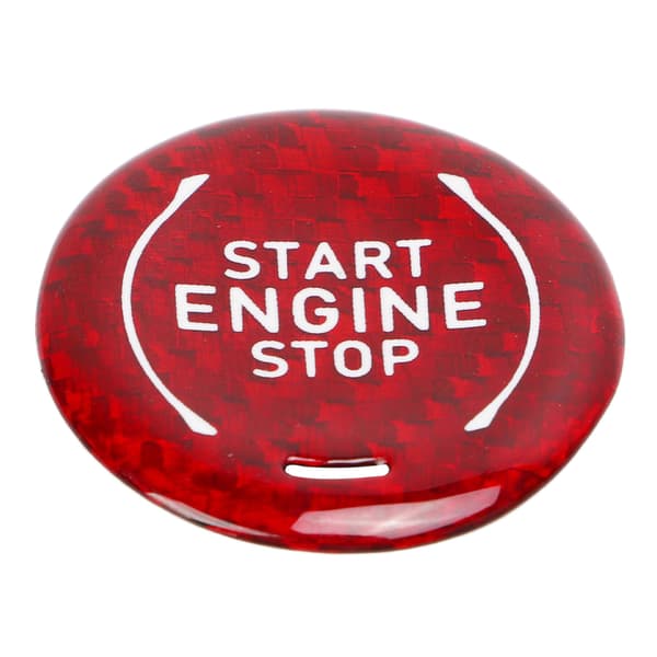 Corvette C8 2020 til i dag Karbonfiber Motor Start Stopp Knapp Deksel Trim Rød