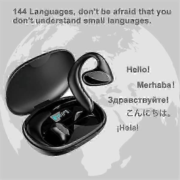 M8 144 sprog oversættelseshøretelefoner Støjreduktion Smart stemmeoversætter TWS Bluetooth-headset Black