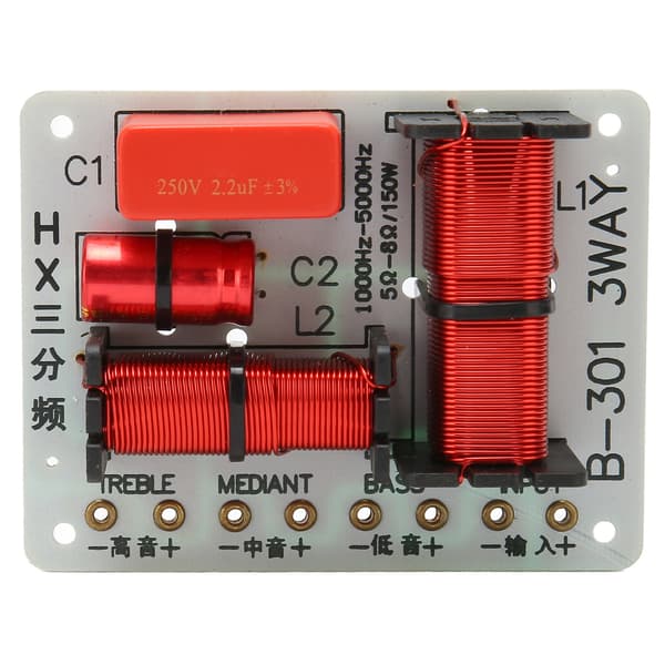 3-vejs HiFi Højttaler Delefilter Board DIY Audio Bas Diskant Frekvensdeler Modul