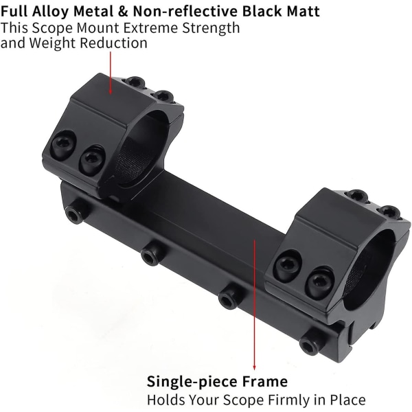 Laxstjärtskena Monteringsringar Adapter 11mm Laxstjärtskena för kikarsikte Ring Aluminium Taktisk lågprofil 25,4mm