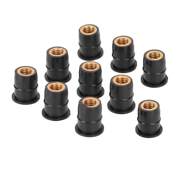 10 st M6x0,8 mm Gummibrassmutter för Motorcykel ATV Vindrutor Kaross